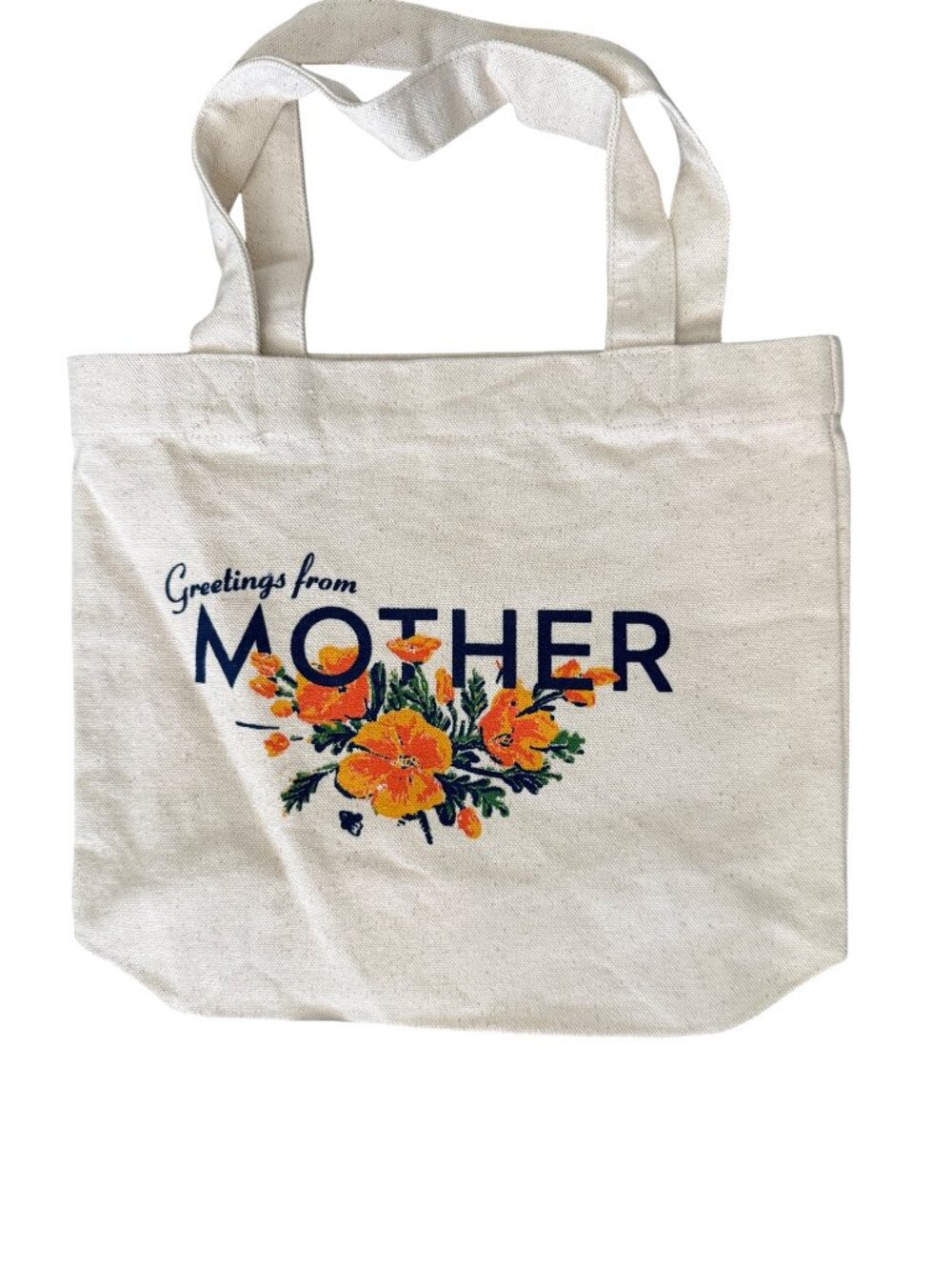 NWOT MOTHER Canvas Tote- Small- Canvas- Cream/Orange Flowers